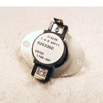 Nordyne OEM Furnace Replacement Limit Switch F160 - Black, Automatic, 1 ...