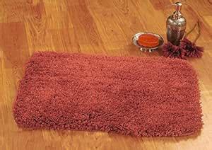 Buy Bianca Solid Micro Fiber Rubber Backing Bath Mat - Rust (BM200 ...