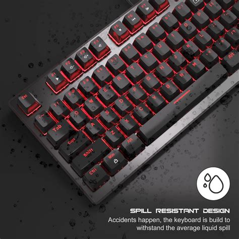 Buy Gaming Mechanical Keyboard 87 Keys Gamer Red Backlit Wired TKL ...