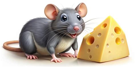 Cartoon rat and cheese | Premium AI-generated image