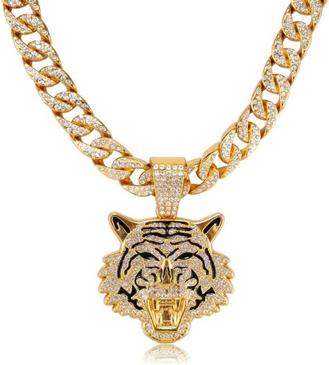 Miami Mens Cuban Link Chain Silver Gold Plated Bling Cuban Necklace ...