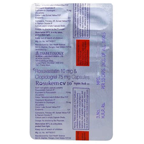 Rosukem CV 10 Capsule 10's Price, Uses, Side Effects, Composition ...