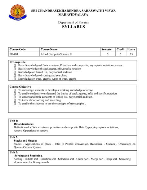Allied computerscience II - ⮚ To understand basic concepts of linked ...