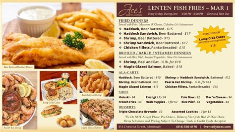 Aces Lenten Fish Fry, Ace's, Johnstown, 1 March