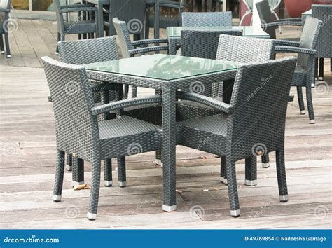 Outdoor Restaurant Table and Chairs Stock Photo - Image of outside ...