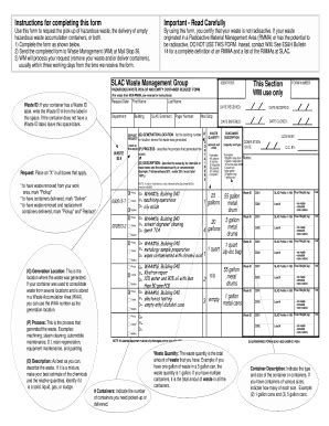 Fillable Online www-group slac stanford Hazardous Waste Pick-up form ...