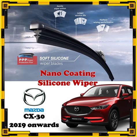 Mazda CX-30 - Nano Coating Soft Silicone Car Wiper Blades - 1 Pair / Pengelap ( CX30 2019 ...