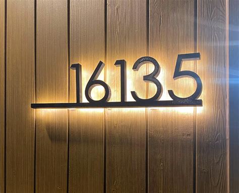 mid century modern house numbers plaque