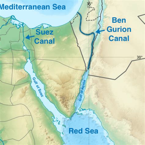 Proposed maps of the Ben Gurion Canal, Israel, an alternative to the ...