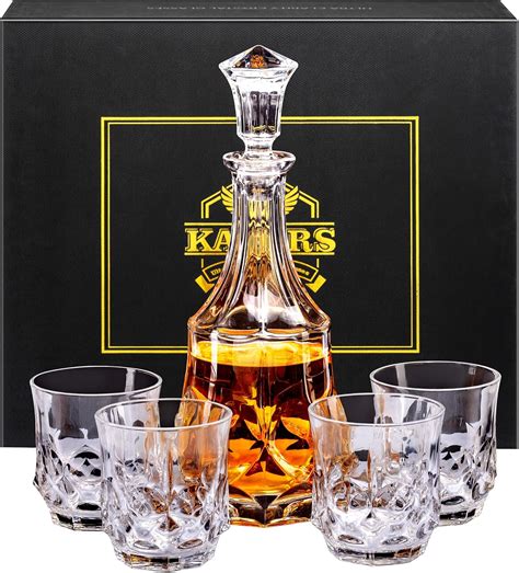 Buy KANARS Whiskey Decanter Sets for Men, Liquor Decanter with 4 ...