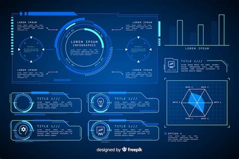 Futuristic holographic infographic element collection | Free Vector