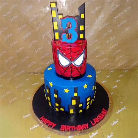 2 Tier Spider Man Theme Cake Online | Just Bake