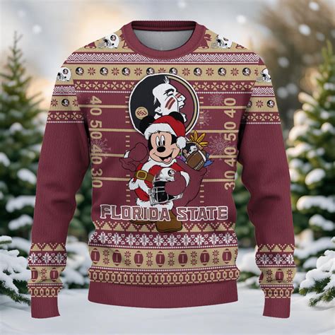 Florida State Seminoles Mickey Mouse Santa Ugly Christmas Sweater – Weesti