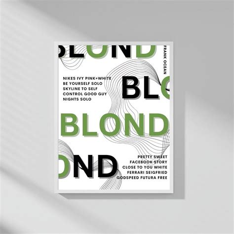 Poster Frank Ocean Poster , Blond Album Poster , Blonde Poster , Frank ...