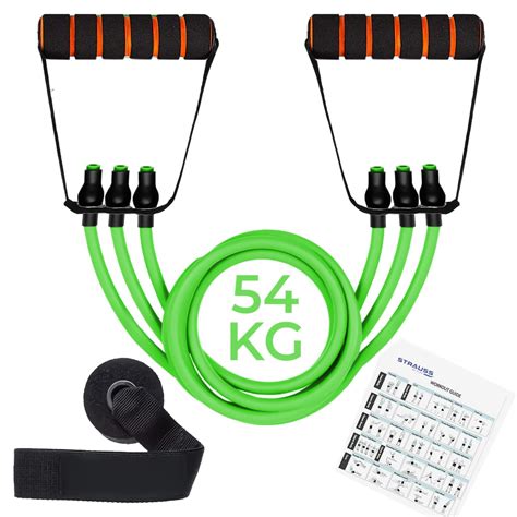 Strauss Triple Resistance Tube with Foam Handles| Door Anchor for Exer ...