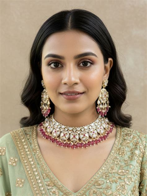 Premium Quality Beautiful Polki Kundan Wedding Necklace Set For Women ...
