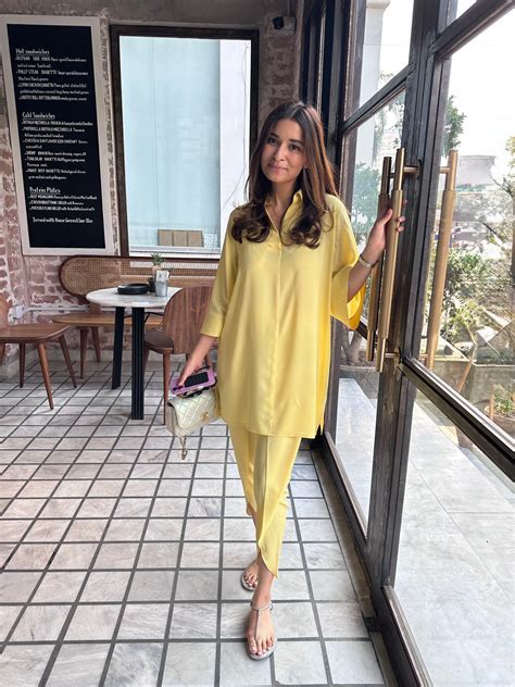 BUTTER YELLOW TOBY TUNIC WITH TULIP SHALWAR | Sak Atelier – Chaand Tara