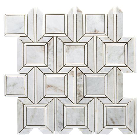 Empire Bianco Orion Polished Marble Mosaic | Floor and Decor