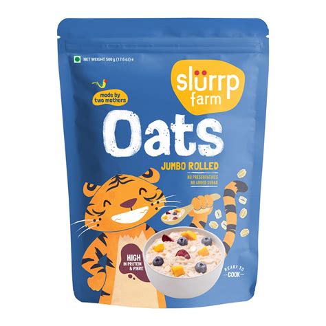 Buy Slurrp Farm Rolled Oats, 100% Natural Wholegrain, High Protein ...