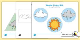 Weather Themed Cutting Skills Worksheet (teacher made)