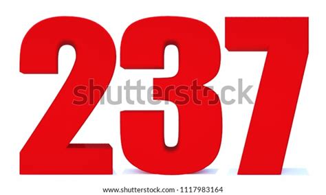 3d Red Number 237 Isolated On Stock Illustration 1117983164
