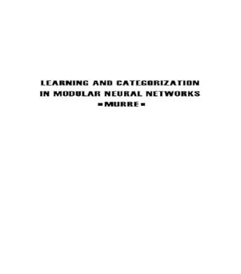 Learning and Categorization in Modular Neural Networks eBook : Murre ...