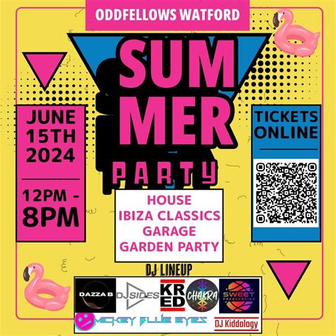House, Garage, Ibiza classics Garden party , 14 Fearnley St, Watford ...