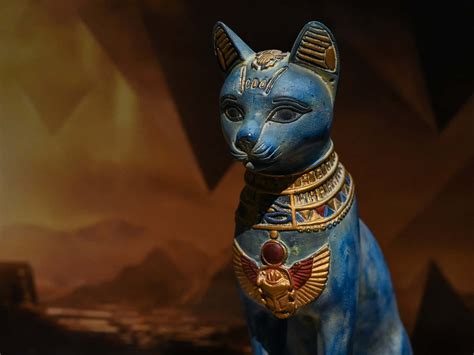 Download Egyptian Cat Statue With Gold Jewelry Picture | Wallpapers.com