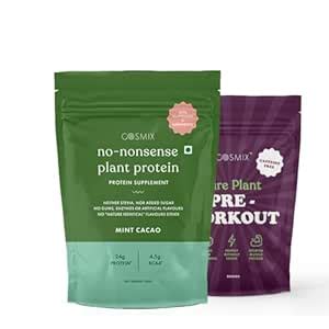 Cosmix No Nonsense Plant Protein +Plant Pre-Workout | Organic Rice ...