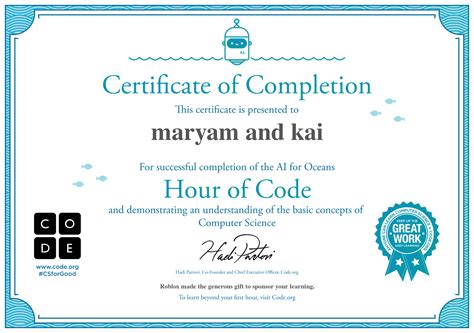 Code.org Certificate 的图像结果