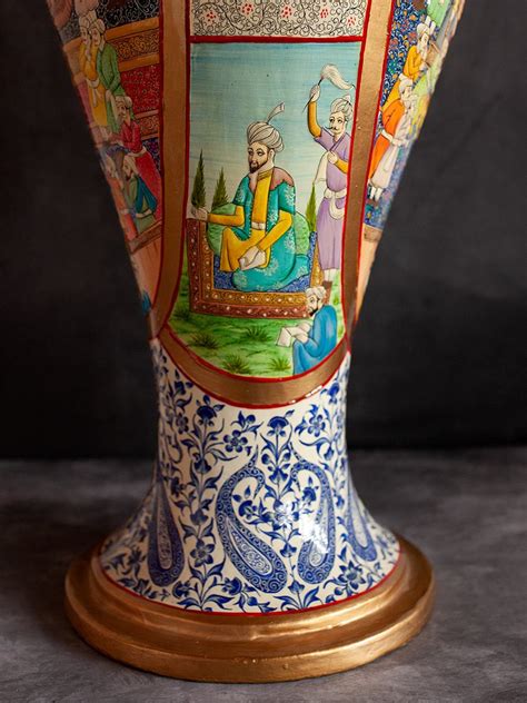 Buy Royal Mughal Darbar Paper Mache Vase by Riyaz - MeMeraki