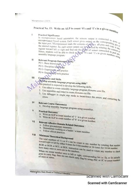 22415 Microprocessors MIC Manual answer | MIC solved lab manual