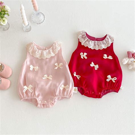 Bow lace premium romper – BabyMonk