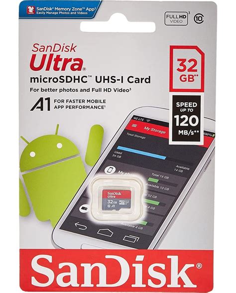 SanDisk Ultra microSD UHS-I Card 32GB, 120MB/s R