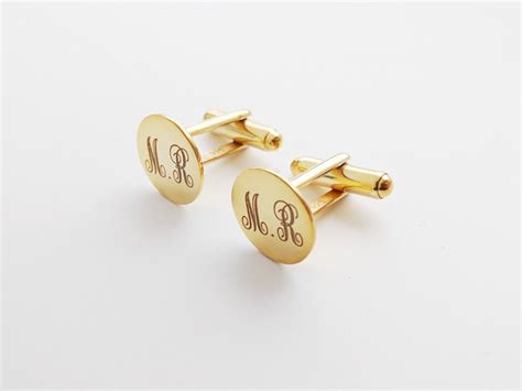 Monogram Cufflinks 2 Initials,monogram Wedding Cufflinks,gold Personalized Cufflinks,engraved ...