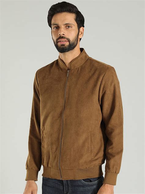 Buy Men Solid Full Sleeve Bomber Jacket – Indian Terrain