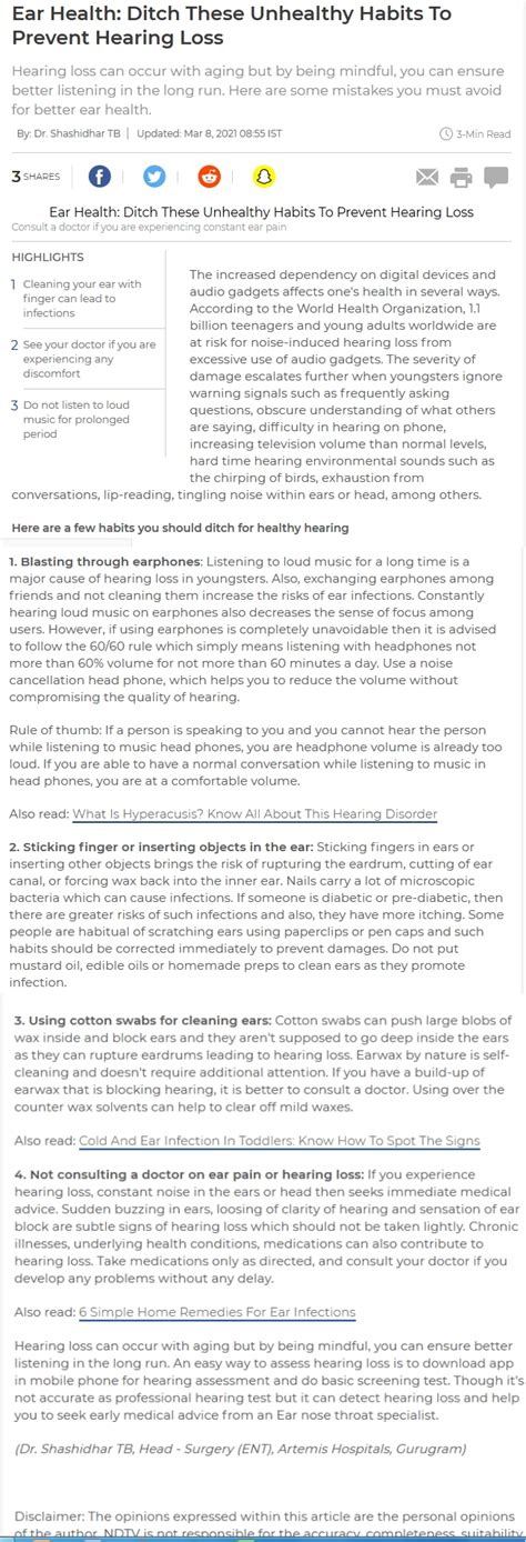 Ear Health: Ditch These Unhealthy Habits To Prevent Hearing Loss