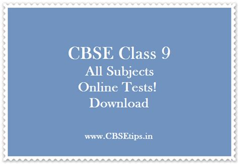 CBSE Class 9 - MCQ and Online Tests ~ CBSE tips.in