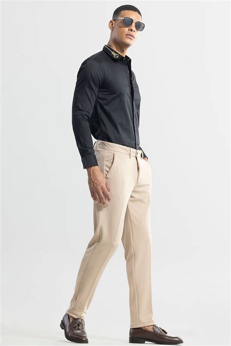 Buy Men'sTiergan Cream Trouser Online | SNITCH