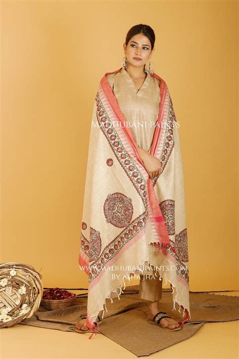 Cotton Dupatta – MADHUBANI PAINTS BY ASHA JHA