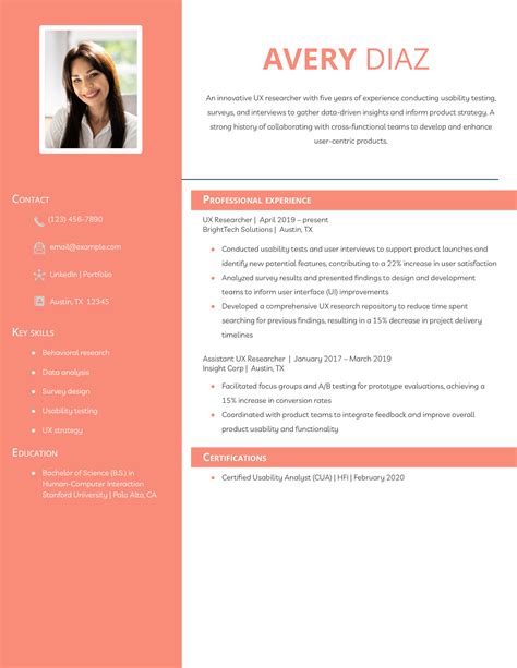 User Experience Researcher Resume Examples and Templates for 2025 ...