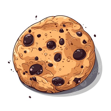 Chocolate Chip Cookie Clipart Cartoon Drawn Cookie With Cookies With ...