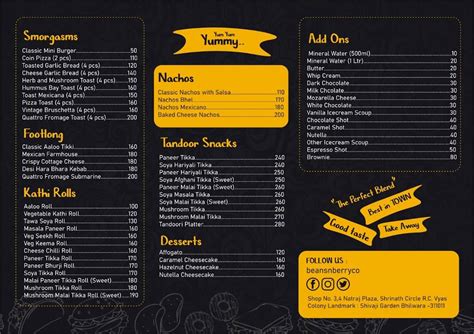 Menu at Beans N Berry Co., Bhilwara