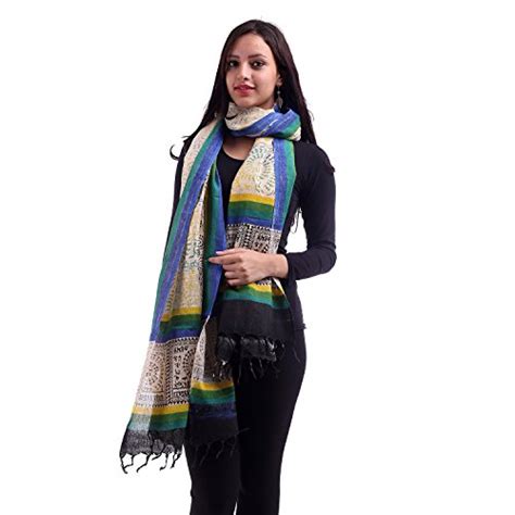 Buy Green & Beige Multi color Khadi Dupatta at Amazon.in