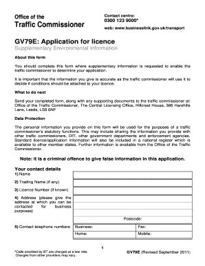 UK GV79 Annex D Maintenance Contract - Blank Fillable Template | Fill ...