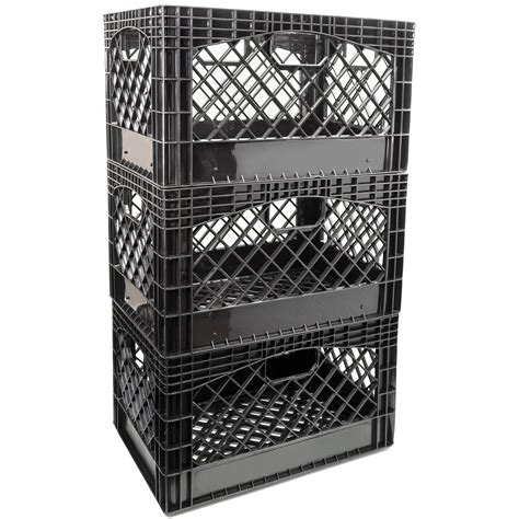 DuraTuff Heavy Duty Milk Crates for Storage - (3) 19"x13"x11" Stackable ...