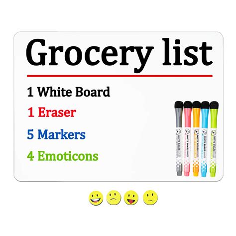 Magnetic Refrigerator Whiteboard, 17"x12" Dry Erase White Board for ...
