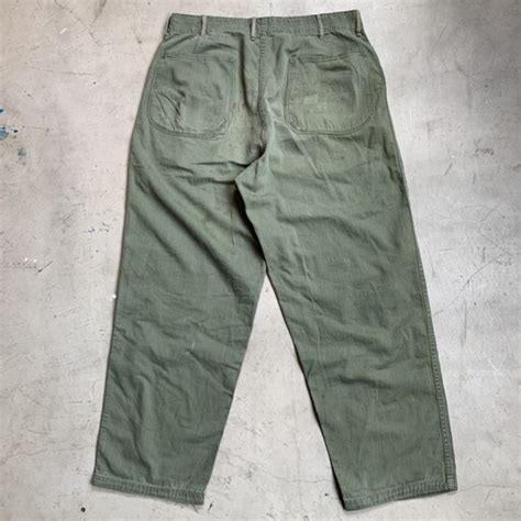 40's U.S.NAVY N-3 HBTトラウザーズ USN ユーティリティーパンツ ヘリンボーンツイル 月桂樹ボタン 大戦 WW II ...