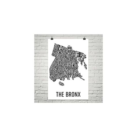 Modern Map Art The Bronx Typography Neighborhood Map Art City India | Ubuy