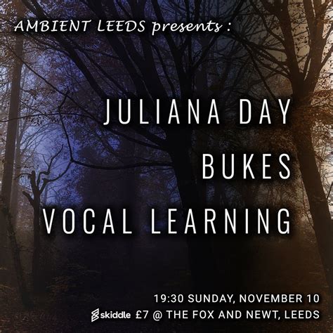 Ambient Leeds: Juliana Day // Bukes // Vocal Learning, The Fox And Newt ...